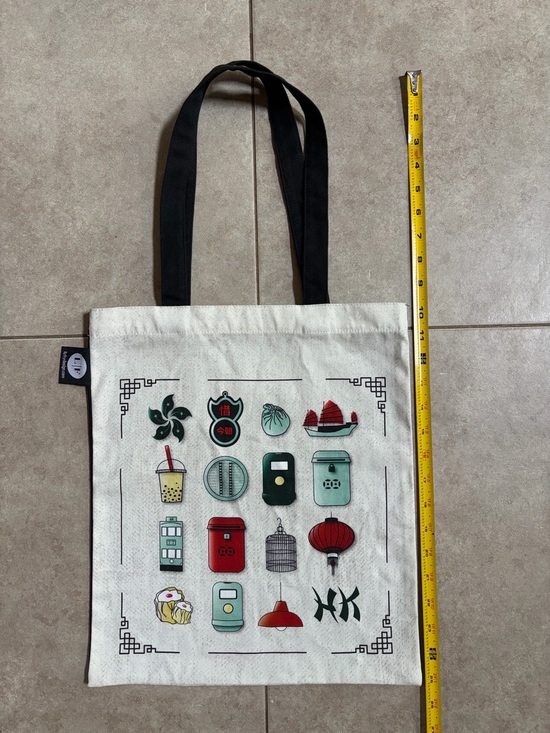 Handbags - Cotton Canvas Tote With Hong Kong cultural symbols